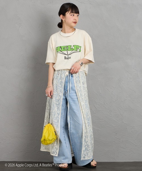 GOOD ROCK SPEED（グッドロックスピード）の「[GOOD ROCK SPEED/グッドロックスピード] 別注 THE BEATLES ロックプリントTシャツ(HELP!)（Tシャツ/カットソー・レディース・ベージュ・M/L/XL）」の7枚目の写真