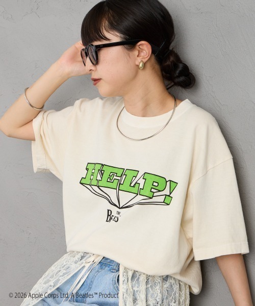 GOOD ROCK SPEED（グッドロックスピード）の「[GOOD ROCK SPEED/グッドロックスピード] 別注 THE BEATLES ロックプリントTシャツ(HELP!)（Tシャツ/カットソー・レディース・ベージュ・M/L/XL）」の3枚目の写真