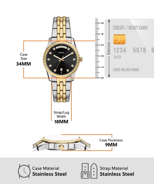 FOSSIL（フォッシル）の「フォッシル 腕時計 レディース アナログ ステンレス ES5458（アナログ腕時計・レディース・マルチ・FREE）」の6枚目の写真