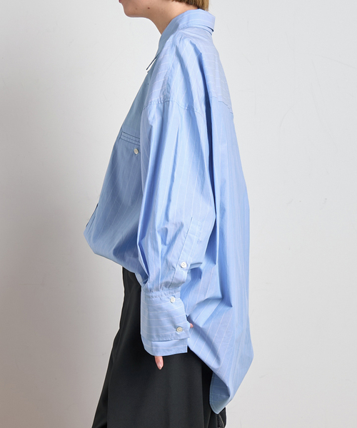 PROVOKE (プロヴォーク)の「【PROVOKE/プロヴォーク】layered big shirt(シャツ/ブラウス・レディース・ライトブルー/ホワイト・FREE)」の3枚目の写真
