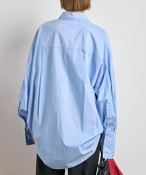 PROVOKE (プロヴォーク)の「【PROVOKE/プロヴォーク】layered big shirt(シャツ/ブラウス・レディース・ライトブルー/ホワイト・FREE)」の4枚目の写真
