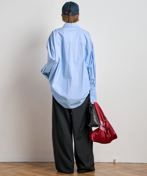 PROVOKE (プロヴォーク)の「【PROVOKE/プロヴォーク】layered big shirt(シャツ/ブラウス・レディース・ライトブルー/ホワイト・FREE)」の7枚目の写真