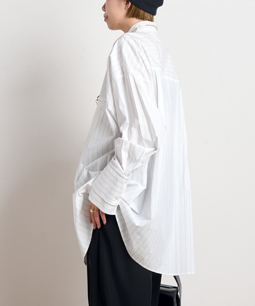 PROVOKE (プロヴォーク)の「【PROVOKE/プロヴォーク】layered big shirt(シャツ/ブラウス・レディース・ライトブルー/ホワイト・FREE)」の11枚目の写真