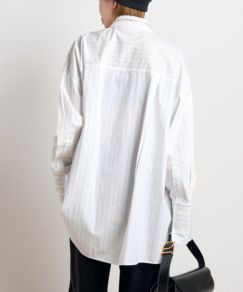 PROVOKE (プロヴォーク)の「【PROVOKE/プロヴォーク】layered big shirt(シャツ/ブラウス・レディース・ライトブルー/ホワイト・FREE)」の12枚目の写真