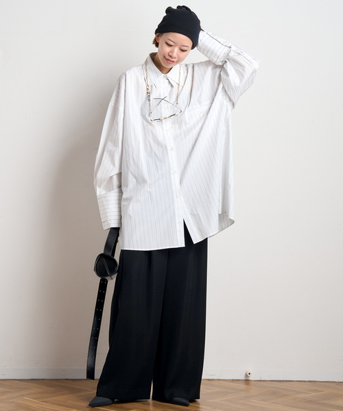 PROVOKE (プロヴォーク)の「【PROVOKE/プロヴォーク】layered big shirt(シャツ/ブラウス・レディース・ライトブルー/ホワイト・FREE)」の13枚目の写真