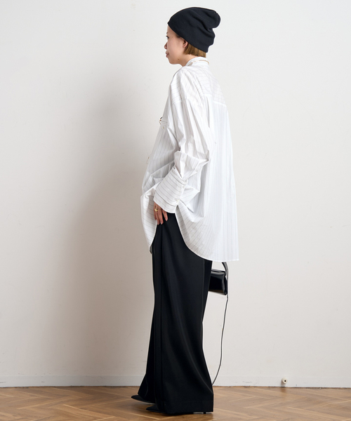 PROVOKE (プロヴォーク)の「【PROVOKE/プロヴォーク】layered big shirt(シャツ/ブラウス・レディース・ライトブルー/ホワイト・FREE)」の14枚目の写真