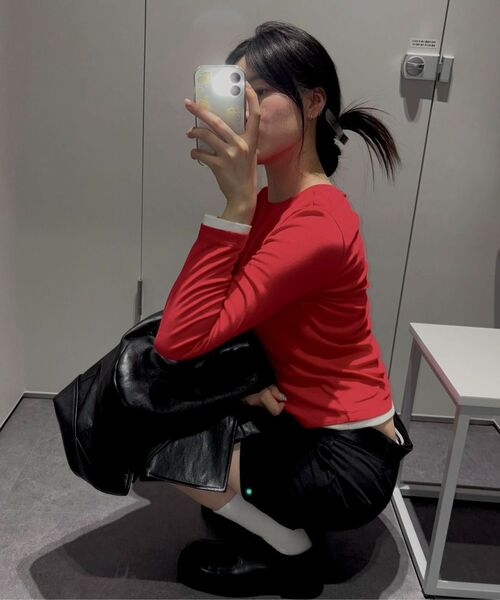 MUSINSA STANDARD WOMAN（ムシンサスタンダードウーマン）の「ウィメンズレイヤードミニスカート[ブラック]（スカート・レディース・その他・LARGE/MEDIUM/SMALL/X-SMALL）」の7枚目の写真