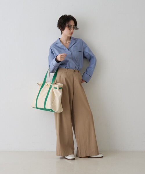 Rouge vif(ルージュヴィフ)の「【セットアップ対応】オープンカラーシャツ(シャツ/ブラウス・レディース・サックスブルー/ストライプ・フリー)」の18枚目の写真