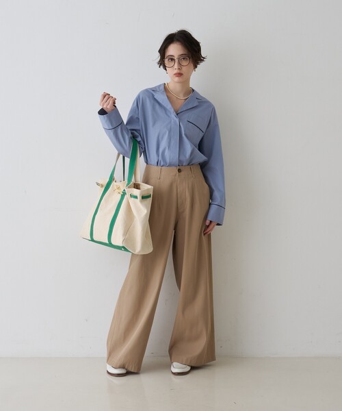 Rouge vif(ルージュヴィフ)の「【セットアップ対応】オープンカラーシャツ(シャツ/ブラウス・レディース・サックスブルー/ストライプ・フリー)」の20枚目の写真