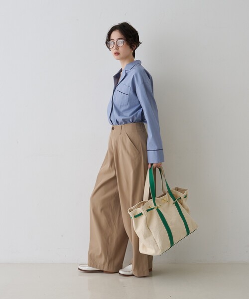 Rouge vif(ルージュヴィフ)の「【セットアップ対応】オープンカラーシャツ(シャツ/ブラウス・レディース・サックスブルー/ストライプ・フリー)」の21枚目の写真