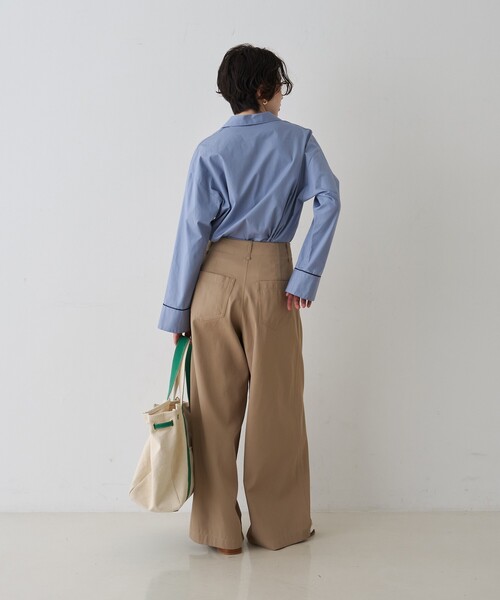 Rouge vif(ルージュヴィフ)の「【セットアップ対応】オープンカラーシャツ(シャツ/ブラウス・レディース・サックスブルー/ストライプ・フリー)」の22枚目の写真