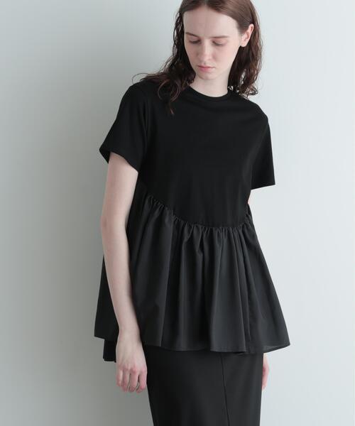 LE PHIL(ルフィル)の「◆コンビジャージープルオーバー(Tシャツ/カットソー・レディース・ホワイト/ブラック・F)」の3枚目の写真