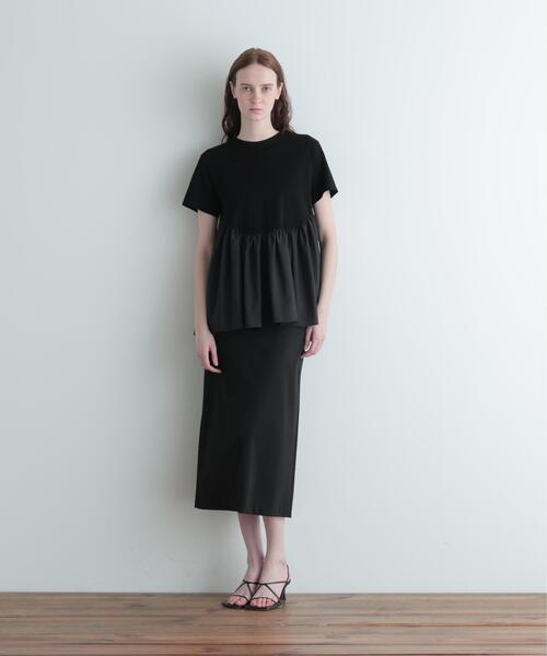LE PHIL(ルフィル)の「◆コンビジャージープルオーバー(Tシャツ/カットソー・レディース・ホワイト/ブラック・F)」の4枚目の写真