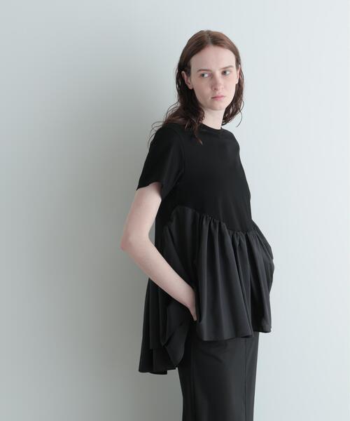 LE PHIL(ルフィル)の「◆コンビジャージープルオーバー(Tシャツ/カットソー・レディース・ホワイト/ブラック・F)」の5枚目の写真