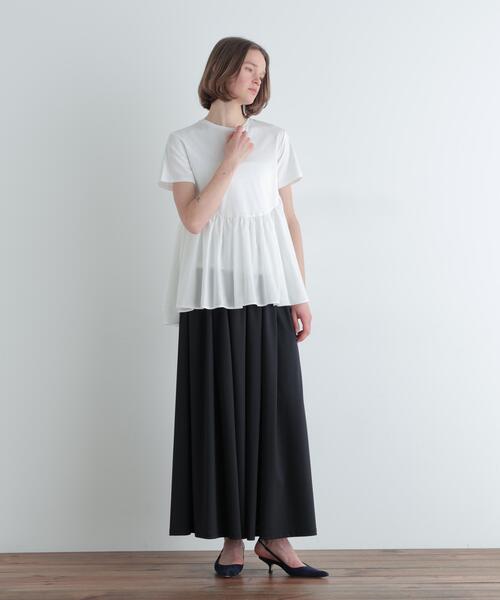 LE PHIL(ルフィル)の「◆コンビジャージープルオーバー(Tシャツ/カットソー・レディース・ホワイト/ブラック・F)」の9枚目の写真