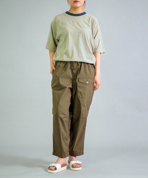 OMNIGOD（オムニゴッド）の「[OMNIGOD womens / オムニゴッド] NCウェザー イージーミリタリーオーバーパンツ（カーゴパンツ・レディース・オリーブ/ベージュ・0/1）」の4枚目の写真