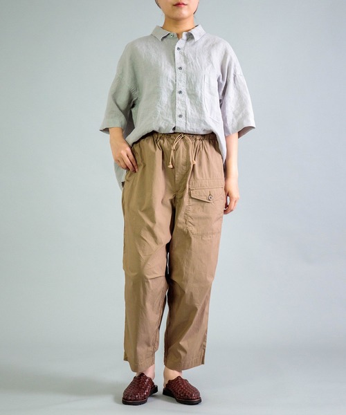 OMNIGOD（オムニゴッド）の「[OMNIGOD womens / オムニゴッド] NCウェザー イージーミリタリーオーバーパンツ（カーゴパンツ・レディース・オリーブ/ベージュ・0/1）」の9枚目の写真