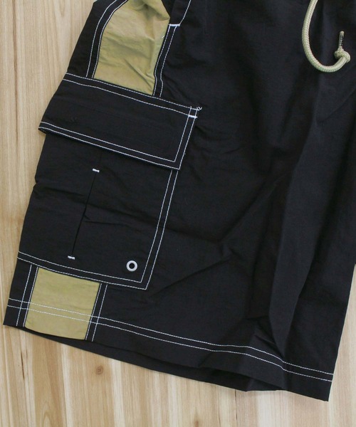 HUF（ハフ）の「ハイタイドトランク サイドライン ショートパンツ HIGH TIDE TRUNK（カーゴパンツ・メンズ・ブラック・S/M/XL）」の8枚目の写真