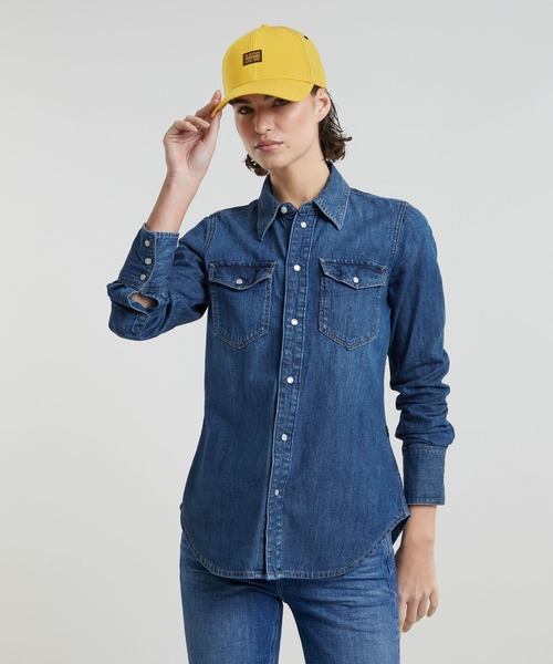 G-STAR（ジースター）の「Slim Western Shirt/スリムシルエットデニムシャツ（シャツ/ブラウス・レディース・ライトインディゴブルー/ダークインディゴブルー・X-SMALL/SMALL/MEDIUM）」の2枚目の写真