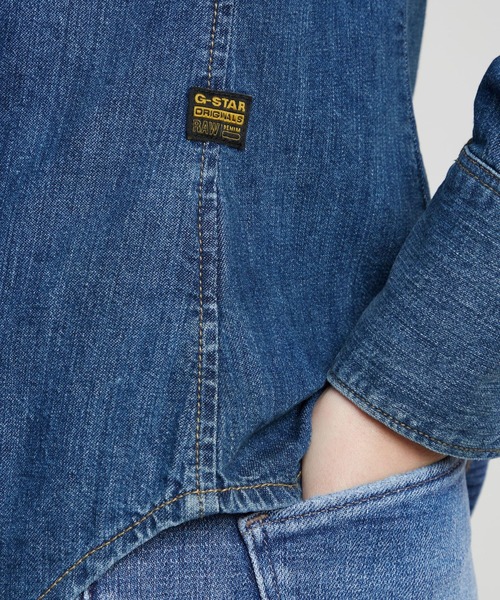 G-STAR（ジースター）の「Slim Western Shirt/スリムシルエットデニムシャツ（シャツ/ブラウス・レディース・ライトインディゴブルー/ダークインディゴブルー・X-SMALL/SMALL/MEDIUM）」の6枚目の写真