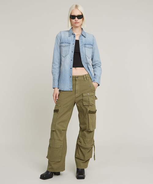 G-STAR（ジースター）の「Slim Western Shirt/スリムシルエットデニムシャツ（シャツ/ブラウス・レディース・ライトインディゴブルー/ダークインディゴブルー・X-SMALL/SMALL/MEDIUM）」の11枚目の写真