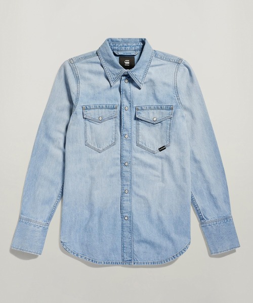 G-STAR（ジースター）の「Slim Western Shirt/スリムシルエットデニムシャツ（シャツ/ブラウス・レディース・ライトインディゴブルー/ダークインディゴブルー・X-SMALL/SMALL/MEDIUM）」の13枚目の写真