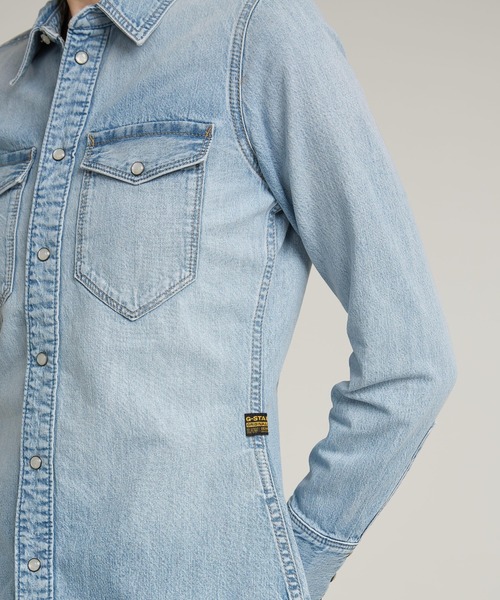 G-STAR（ジースター）の「Slim Western Shirt/スリムシルエットデニムシャツ（シャツ/ブラウス・レディース・ライトインディゴブルー/ダークインディゴブルー・X-SMALL/SMALL/MEDIUM）」の12枚目の写真
