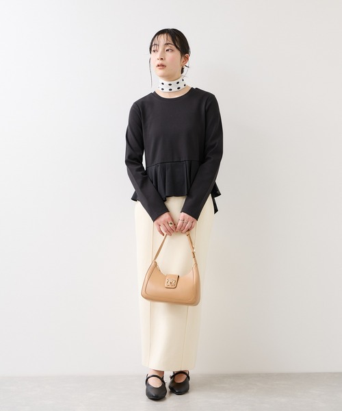 VIS（ビス）の「イレギュラーヘムペプラムカットソープルオーバー（Tシャツ/カットソー・レディース・ブラック/ホワイト・FREE）」の18枚目の写真