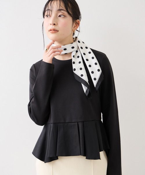 VIS（ビス）の「イレギュラーヘムペプラムカットソープルオーバー（Tシャツ/カットソー・レディース・ブラック/ホワイト・FREE）」の12枚目の写真