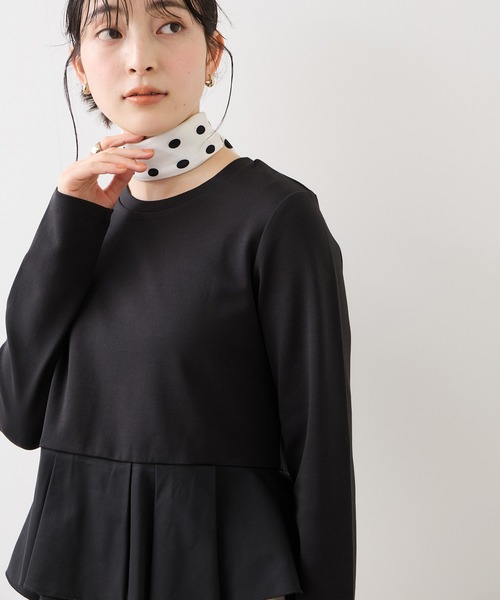 VIS（ビス）の「イレギュラーヘムペプラムカットソープルオーバー（Tシャツ/カットソー・レディース・ブラック/ホワイト・FREE）」の13枚目の写真