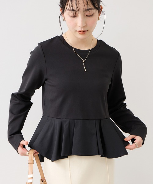 VIS（ビス）の「イレギュラーヘムペプラムカットソープルオーバー（Tシャツ/カットソー・レディース・ブラック/ホワイト・FREE）」の20枚目の写真