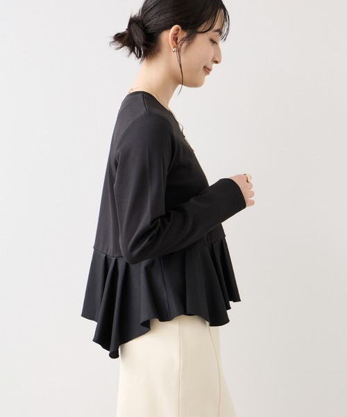 VIS（ビス）の「イレギュラーヘムペプラムカットソープルオーバー（Tシャツ/カットソー・レディース・ブラック/ホワイト・FREE）」の21枚目の写真
