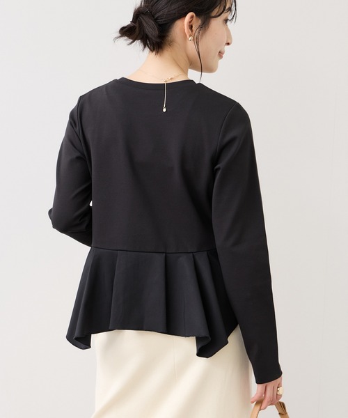 VIS（ビス）の「イレギュラーヘムペプラムカットソープルオーバー（Tシャツ/カットソー・レディース・ブラック/ホワイト・FREE）」の22枚目の写真