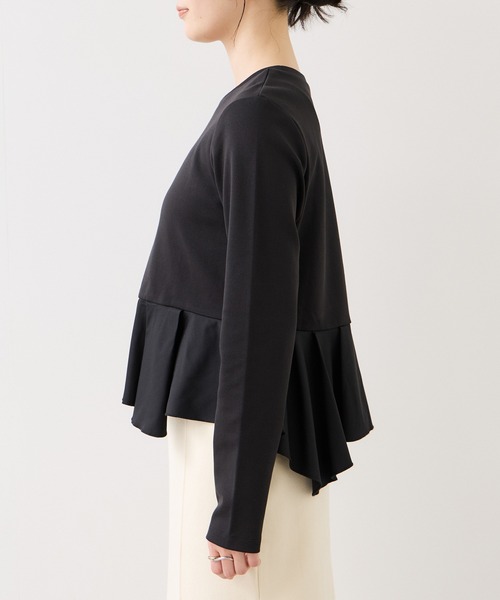 VIS（ビス）の「イレギュラーヘムペプラムカットソープルオーバー（Tシャツ/カットソー・レディース・ブラック/ホワイト・FREE）」の15枚目の写真