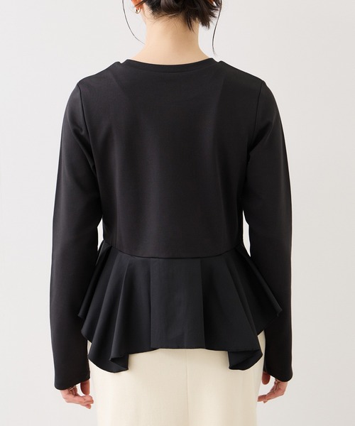 VIS（ビス）の「イレギュラーヘムペプラムカットソープルオーバー（Tシャツ/カットソー・レディース・ブラック/ホワイト・FREE）」の16枚目の写真