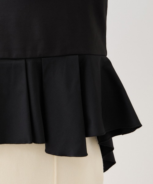 VIS（ビス）の「イレギュラーヘムペプラムカットソープルオーバー（Tシャツ/カットソー・レディース・ブラック/ホワイト・FREE）」の7枚目の写真