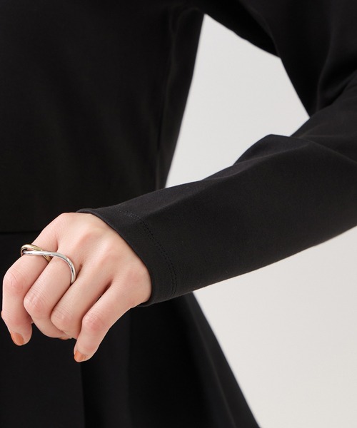 VIS（ビス）の「イレギュラーヘムペプラムカットソープルオーバー（Tシャツ/カットソー・レディース・ブラック/ホワイト・FREE）」の8枚目の写真