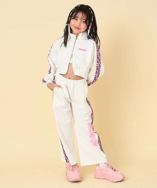 ANAP kids（アナップキッズ）の「ヒョウ柄 ライン ジャージ パンツ（別売りセットアップ）（その他パンツ・キッズ・ラベンダー/オフホワイト/ブラック・130/120/110）」の5枚目の写真