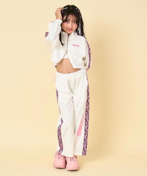 ANAP kids（アナップキッズ）の「ヒョウ柄 ライン ジャージ パンツ（別売りセットアップ）（その他パンツ・キッズ・ラベンダー/オフホワイト/ブラック・130/120/110）」の6枚目の写真