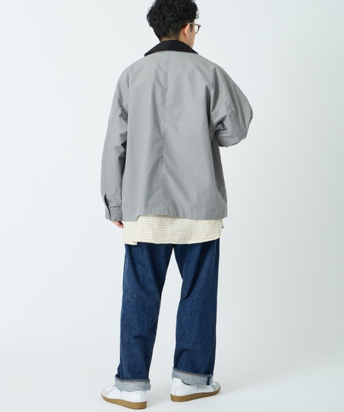 【美品】DANTON グレー カバーオール サイズ38 DANTON/ダントン] ナイロンカバーオールジャケット（カバーオール