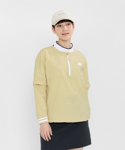 le coq sportif GOLF(ルコックスポルティフゴルフ)の「2WAYクルーネックブルゾン(ブルゾン・レディース・ホワイト/グリーン/ネイビー/ベージュ・XL/L/M/S/3L)」の2枚目の写真