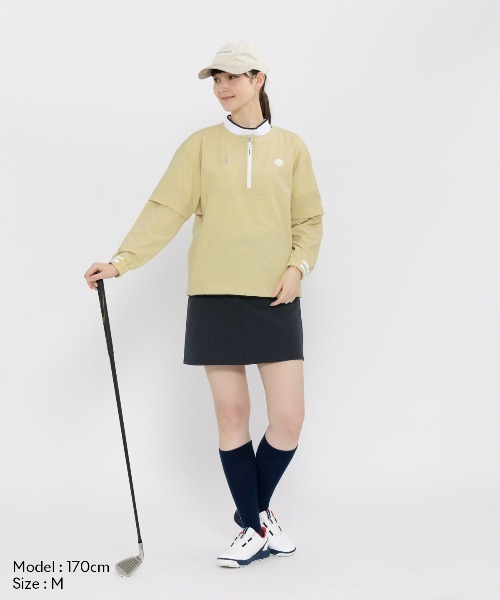 le coq sportif GOLF(ルコックスポルティフゴルフ)の「2WAYクルーネックブルゾン(ブルゾン・レディース・ホワイト/グリーン/ネイビー/ベージュ・XL/L/M/S/3L)」の8枚目の写真