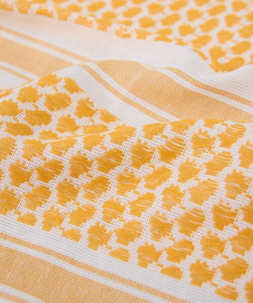 GALLARDAGALANTE（ガリャルダガランテ）の「コットンスクエアジャガードストール（マフラー・レディース・オレンジ/ブラック・FREE）」の7枚目の写真