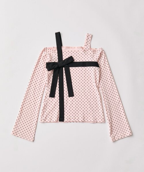 OLIVE des OLIVE(オリーブデオリーブ)の「【インフルエンサー企画/着映え】miko present ribbon tops(Tシャツ/カットソー・レディース・ピンク/ブラック・FREE)」の20枚目の写真