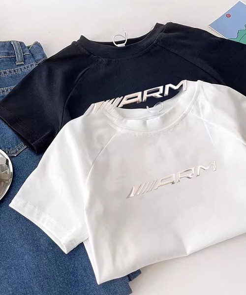 NANEA（ナネア）の「メタリックロゴ クロップドTシャツ（Tシャツ/カットソー・レディース・ホワイト/ブラック・SMALL）」の10枚目の写真