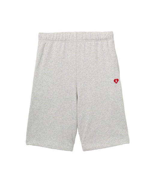 APEE BY A BATHING APE(エイピーバイアベイシングエイプ)の「HEART BADGE SWEAT SHORTS(スウェットパンツ・レディース・グレー/ネイビー・SMALL/X-SMALL)」の1枚目の写真