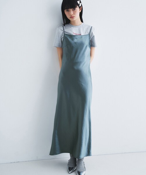 CODE A（コードエー）の「satin cami dress（ワンピース・レディース・ブラック/ライトグレー/ホワイト・00）」の21枚目の写真