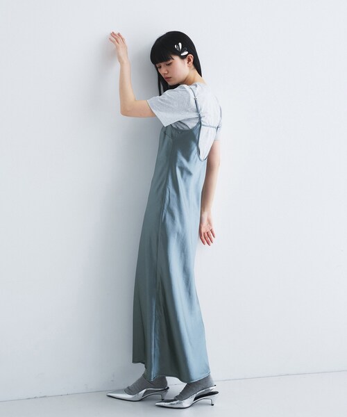 CODE A（コードエー）の「satin cami dress（ワンピース・レディース・ブラック/ライトグレー/ホワイト・00）」の22枚目の写真