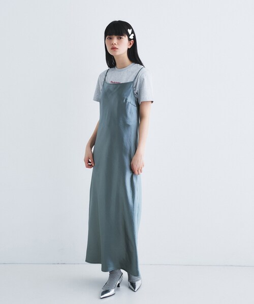 CODE A（コードエー）の「satin cami dress（ワンピース・レディース・ブラック/ライトグレー/ホワイト・00）」の4枚目の写真