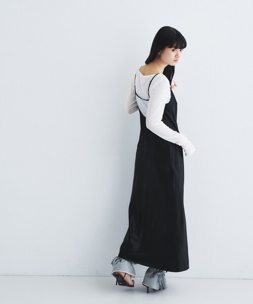 CODE A（コードエー）の「satin cami dress（ワンピース・レディース・ブラック/ライトグレー/ホワイト・00）」の17枚目の写真